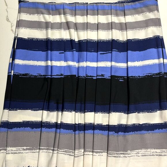 DressBarn | Black Blue Grey Striped Women’s Maxi Sleeveless Dress - Picture 11 of 12